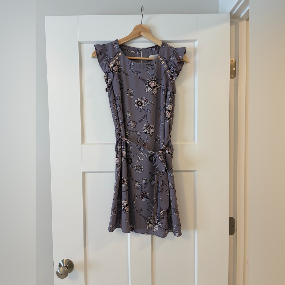 Floral Ruffle Sleeve Dress
